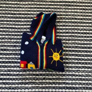 🌿Andes Imports Baby Peruvian Handmade Full Zip Knit Hooded Sweater 0